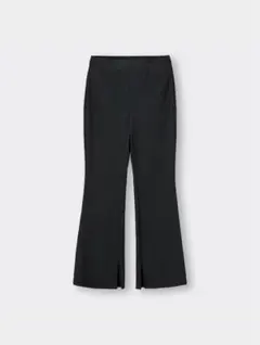 GUリブスリムフレアパンツM黒ブラック