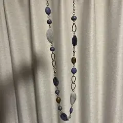青系ビーズ ロングネックレス