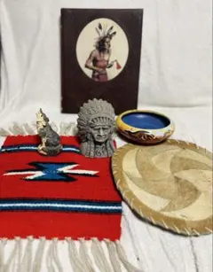 インディアン　アメリカ　アリゾナ　敷物　チマヨ　ハラコ　置物　雑貨　まとめて