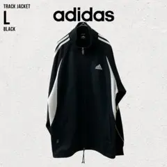【L】adidas アディダス トラックジャケット ブラック 3ラインのサムネイル