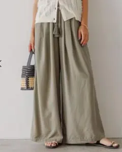 BAYFLOW カーキ ワイドパンツ フリーサイズ