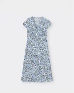 GU 花柄 半袖 ロングワンピース XS