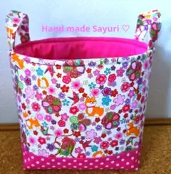 オーダー品です♪♪ハンドメイド☆四角つなぎのパッチワークバスケット