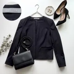 Theory luxe ノーカラージャケット EXECUTIVE 濃紺 38のサムネイル
