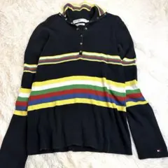 【激レア・00s】トミーヒルフィガー リブニット マルチカラー ボーダー XL
