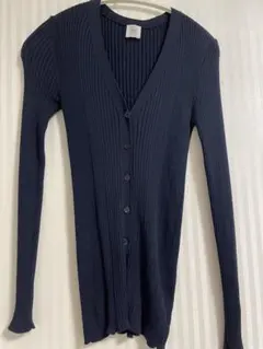 IÉNA ネイビー リブ編み カーディガン