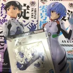 エヴァンゲリオン一番くじ2点セット B賞碇シンジ Ｃ賞綾波レイ+オマケ2個