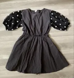 Bee des Bee フラワー刺繍 パフスリーブ　ワンピース140