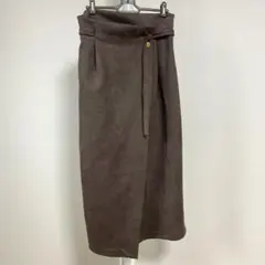 ＄ VIS エコスエードラップ調Iラインスカート M