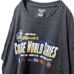 チャンピオンNCAAカレッジワールドシリーズ Tシャツ グレーXL古着