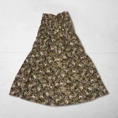 Vintage 花柄 フレア ロングスカート 日本製 レトロ 上品