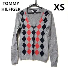 TOMMY HILFIGER アーガイル Vネック セーター ダイヤモンド柄
