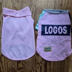 中古小型犬用夏服2点セットまとめ売り LOGOS ピンク ポロシャツ 犬服