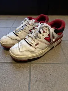 New Balance 550 ホワイト/レッド スニーカー