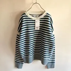 【BEAMS BOY】2024年 7ゲージ ボーダー クルーネック ニット