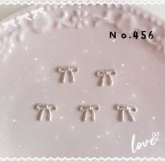 ネイルパーツ ５ピース リボン シルバー デコパーツ