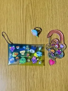★たまごっち モスバーガー コラボ フラットポーチ★カラビナ★ 가챠 3点