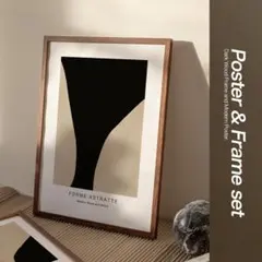 フレーム付★ アート ポスター A4 北欧 ミッドセンチュリー インテリア 抽象