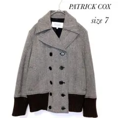 パトリックコックス ジャケット ダブルブレスト リブ袖 ヘリンボーン柄 サイズ7