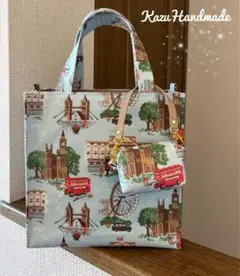 紙袋風トートバッグ＆ポーチ Cathロンドンシーン❤️Handmade