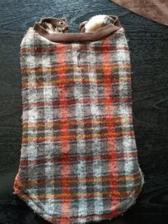 犬服 チェック柄 タートルネック 小型犬用