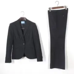 【美品】THE SUIT COMPANY she パンツスーツ 38 ブラックのサムネイル