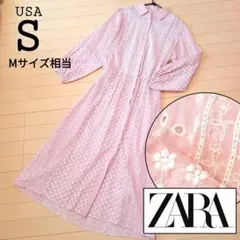 完売品【ゆったりサイズ】ZARA ザラ ワンピース ロング 刺繍 カットワーク