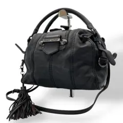 TOMMY HILFIGER レザーハンドバッグ ブラック 2WAY