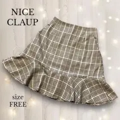 【 NICE CLAUP】 ナイスクラップ　インパン付きチェックスカート　F