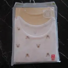 新品未開封UNIQLO ベビー肌着 2枚組 クマ柄 90男女兼用