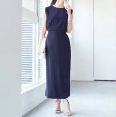 ur′s ノースリーブロングワンピース ネイビー サイズSのサムネイル