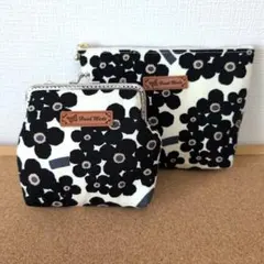 ハンドメイド　がま口とシンプルポーチ（黒）