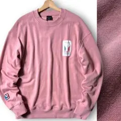 L ミレー ロゴワッペン スウェットシャツ トレーナー ピンク