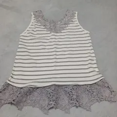 ＊美品＊スタディオクリップ　 M　バック レース タンクトップ　ストライプ