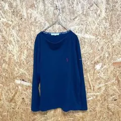 U.S.POLO ASSN. 長袖Tシャツ ロンT ワンポイントネイビー