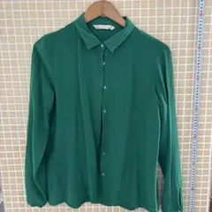 ZARA緑グリーン長袖ブラウス