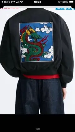 ZARAドラゴン刺繍 ボンバージャケット ブラック　MENS Ｌsize