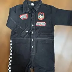 ディズニー　ミッキーオーバーオール ブラック 110