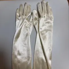 【値下不可】 アイボリー サテン ロンググローブ