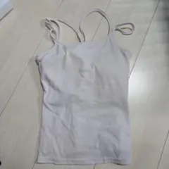 GRL リブ編み ホワイトキャミソール S