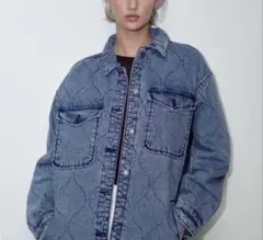 ZARA デニム　ジャケット　アウター　キルティング