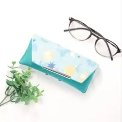 【tah.E】セミハード シンプル眼鏡ケース 北欧柄 tahti ミント