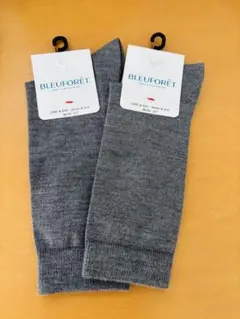 BLEUFORET ウールシルク ソックス グレー 36-41のサムネイル