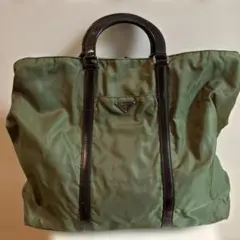 PRADA オリーブグリーン トートバッグ