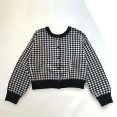 【GU】2WAYクロップドカーディガン(長袖)チェック柄長袖カーディガン