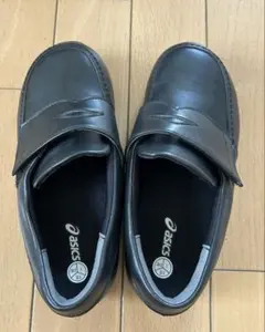 asics 黒 フォーマルシューズ マジックテープ付き　20.5