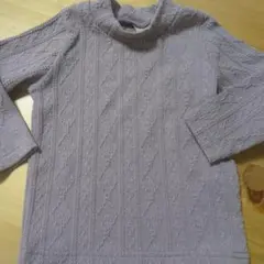 petit main 薄紫 ケーブル編み ニット 80