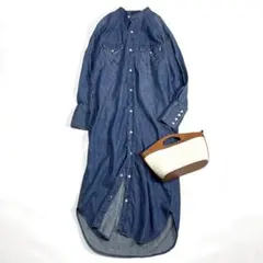 SHIPS シップス別注 Wrangler デニムワンピース バンドカラー