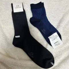 CK メンズソックス 2足セット ブラック ネイビー　25センチ〜27センチ