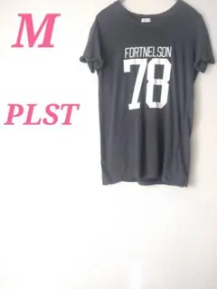 PLST プラステ 半袖Tシャツ M グレー フロントロゴ プリントのサムネイル
